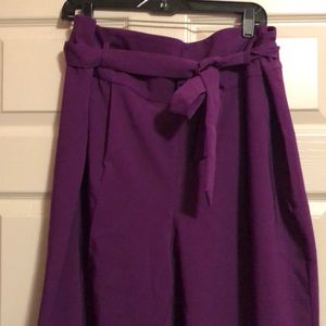 Purple high waisted paperbag pants